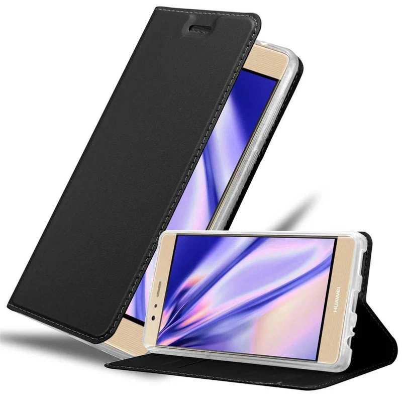 Cadorabo Hülle kompatibel mit Huawei P9 PLUS Schutzhülle mit Magnetverschluss, Standfunktion und Kartenfach