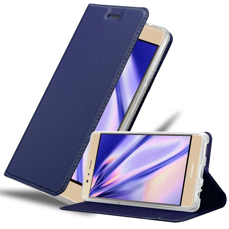 Cadorabo Hülle kompatibel mit Huawei P9 PLUS Schutzhülle mit Magnetverschluss, Standfunktion und Kartenfach