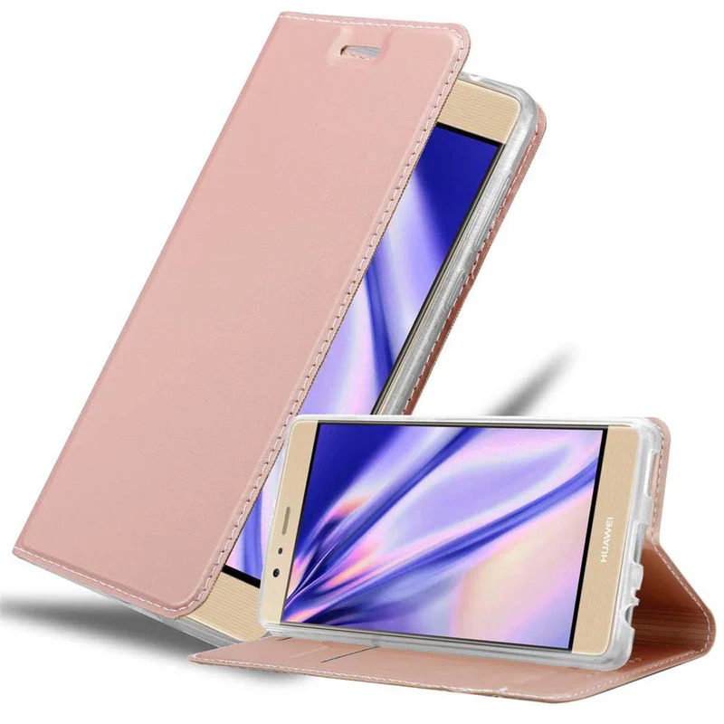 Cadorabo Hülle kompatibel mit Huawei P9 PLUS Schutzhülle mit Magnetverschluss, Standfunktion und Kartenfach