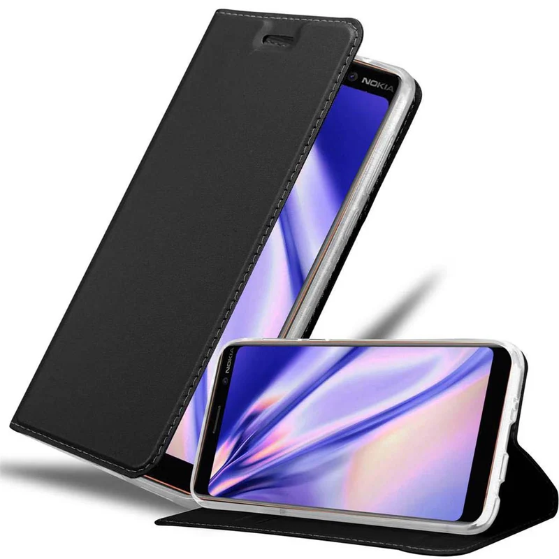 Cadorabo Hülle kompatibel mit Nokia 7 PLUS Schutzhülle mit Magnetverschluss, Standfunktion und Kartenfach