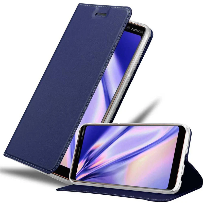 Cadorabo Hülle kompatibel mit Nokia 7 PLUS Schutzhülle mit Magnetverschluss, Standfunktion und Kartenfach