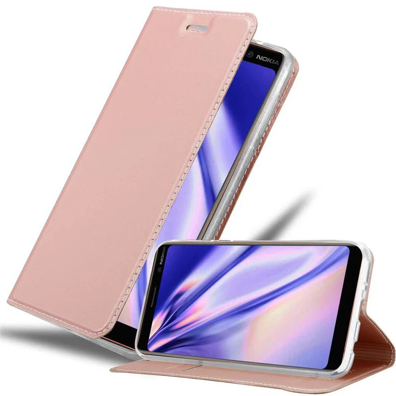 Cadorabo Hülle kompatibel mit Nokia 7 PLUS Schutzhülle mit Magnetverschluss, Standfunktion und Kartenfach