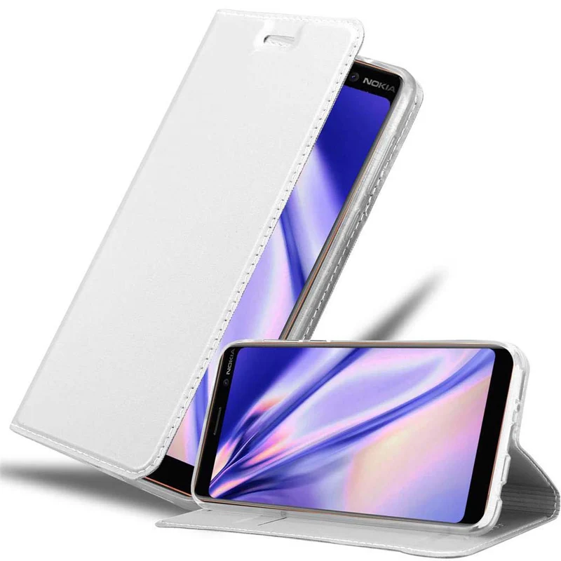 Cadorabo Hülle kompatibel mit Nokia 7 PLUS Schutzhülle mit Magnetverschluss, Standfunktion und Kartenfach