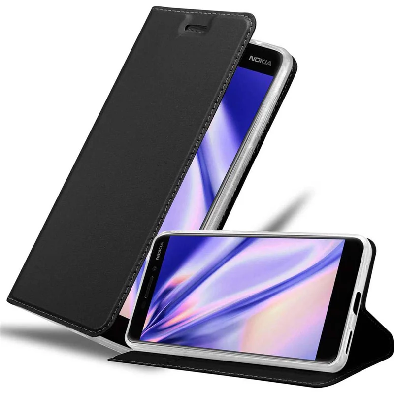 Cadorabo Hülle kompatibel mit Nokia 6,1 Schutzhülle mit Magnetverschluss, Standfunktion und Kartenfach