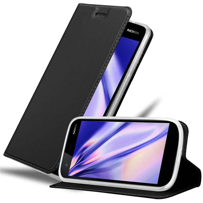 Cadorabo Hülle kompatibel mit Nokia 1 2018 Schutzhülle mit Magnetverschluss, Standfunktion und Kartenfach