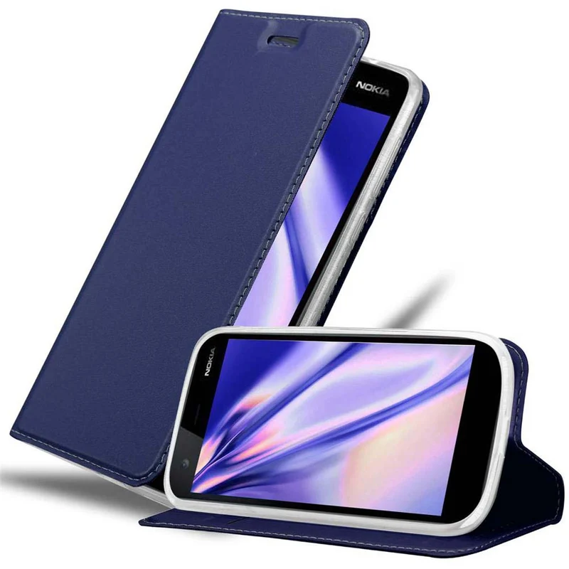 Cadorabo Hülle kompatibel mit Nokia 1 2018 Schutzhülle mit Magnetverschluss, Standfunktion und Kartenfach