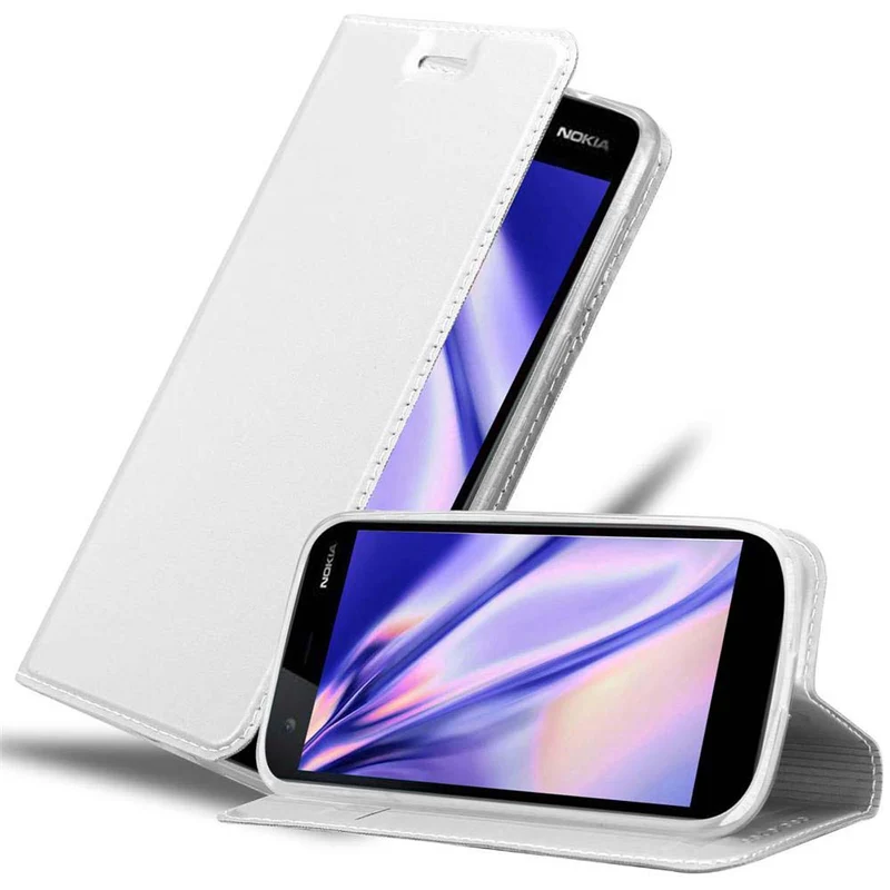 Cadorabo Hülle kompatibel mit Nokia 1 2018 Schutzhülle mit Magnetverschluss, Standfunktion und Kartenfach