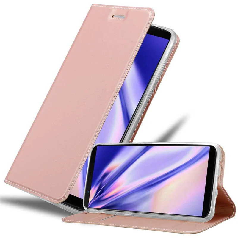 Cadorabo Hülle kompatibel mit OnePlus 5T Schutzhülle mit Magnetverschluss, Standfunktion und Kartenfach