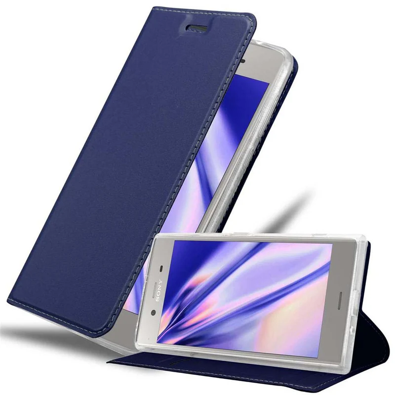 Cadorabo Hülle kompatibel mit Sony Xperia XZ1 Schutzhülle mit Magnetverschluss, Standfunktion und Kartenfach