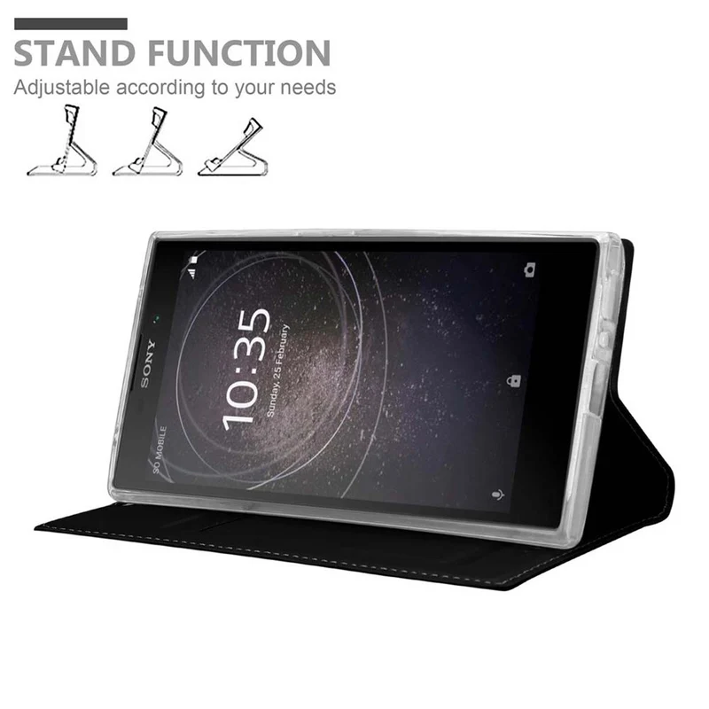 Cadorabo Hülle kompatibel mit Sony Xperia L2 Schutzhülle mit Magnetverschluss, Standfunktion und Kartenfach