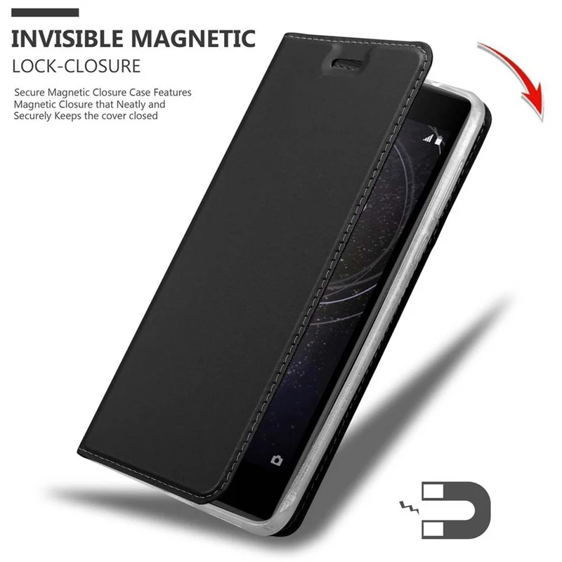 Cadorabo Hülle kompatibel mit Sony Xperia L2 Schutzhülle mit Magnetverschluss, Standfunktion und Kartenfach