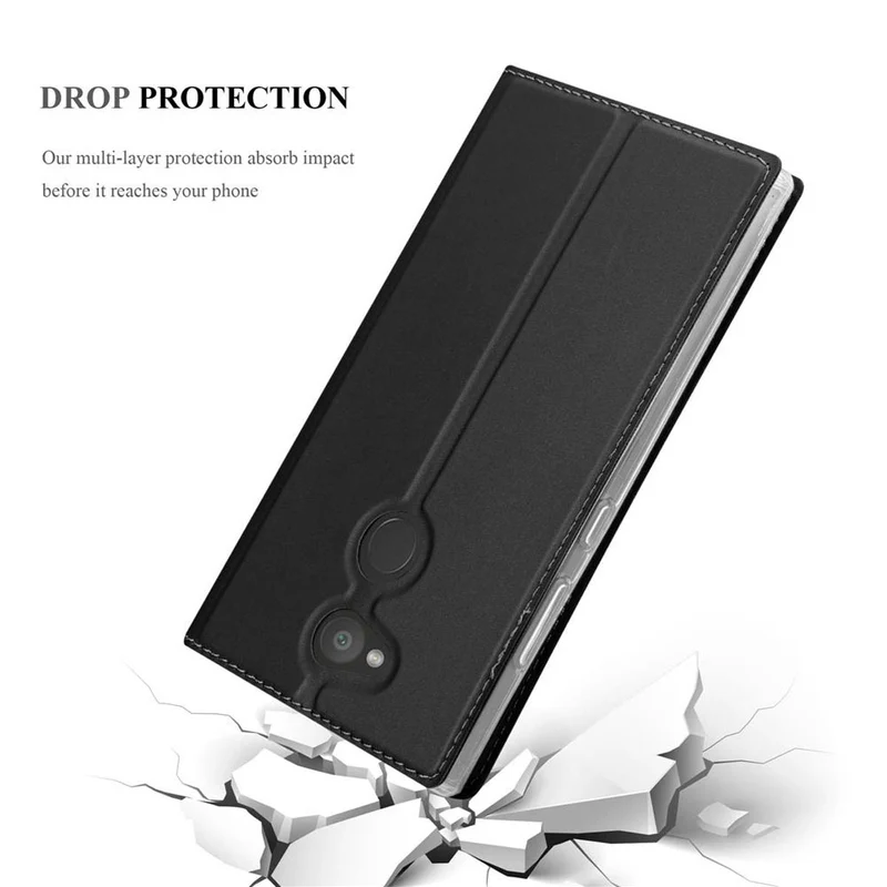 Cadorabo Hülle kompatibel mit Sony Xperia L2 Schutzhülle mit Magnetverschluss, Standfunktion und Kartenfach