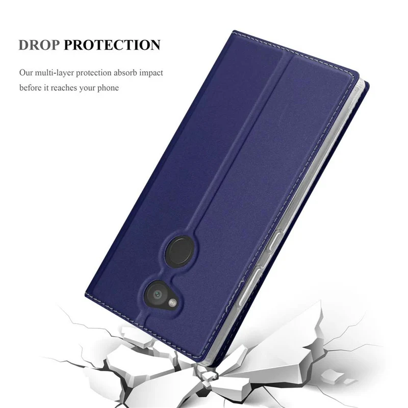 Cadorabo Hülle kompatibel mit Sony Xperia L2 Schutzhülle mit Magnetverschluss, Standfunktion und Kartenfach