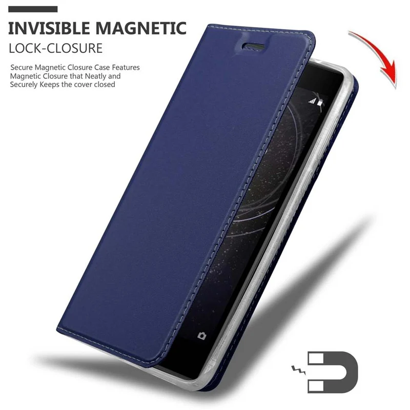 Cadorabo Hülle kompatibel mit Sony Xperia L2 Schutzhülle mit Magnetverschluss, Standfunktion und Kartenfach