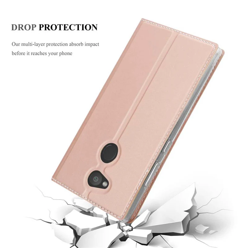 Cadorabo Hülle kompatibel mit Sony Xperia L2 Schutzhülle mit Magnetverschluss, Standfunktion und Kartenfach