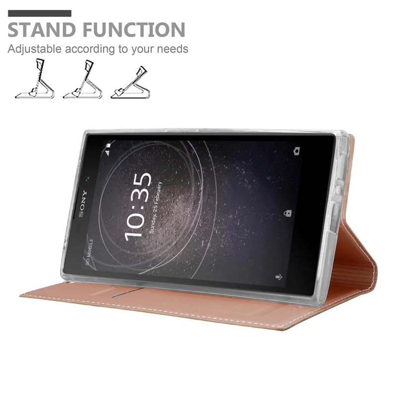 Cadorabo Hülle kompatibel mit Sony Xperia L2 Schutzhülle mit Magnetverschluss, Standfunktion und Kartenfach