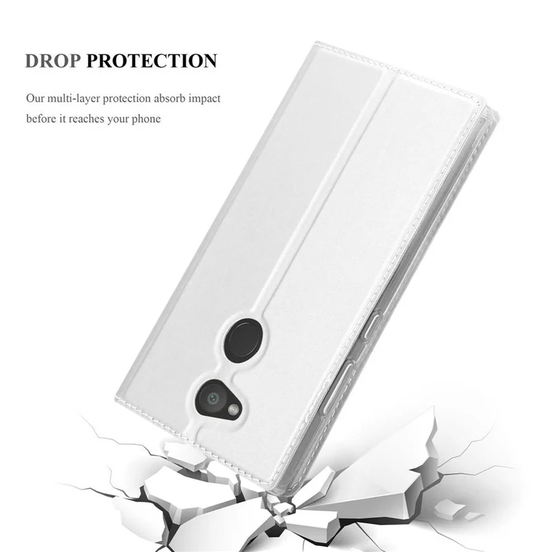 Cadorabo Hülle kompatibel mit Sony Xperia L2 Schutzhülle mit Magnetverschluss, Standfunktion und Kartenfach
