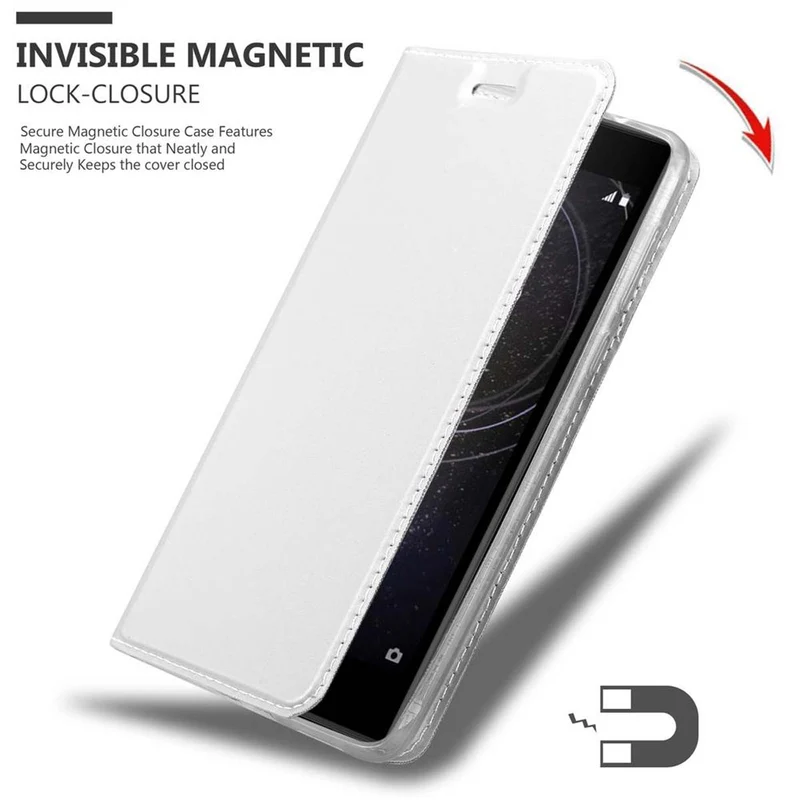 Cadorabo Hülle kompatibel mit Sony Xperia L2 Schutzhülle mit Magnetverschluss, Standfunktion und Kartenfach