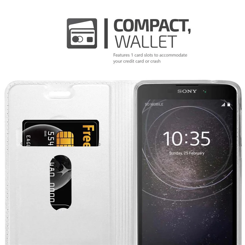 Cadorabo Hülle kompatibel mit Sony Xperia L2 Schutzhülle mit Magnetverschluss, Standfunktion und Kartenfach