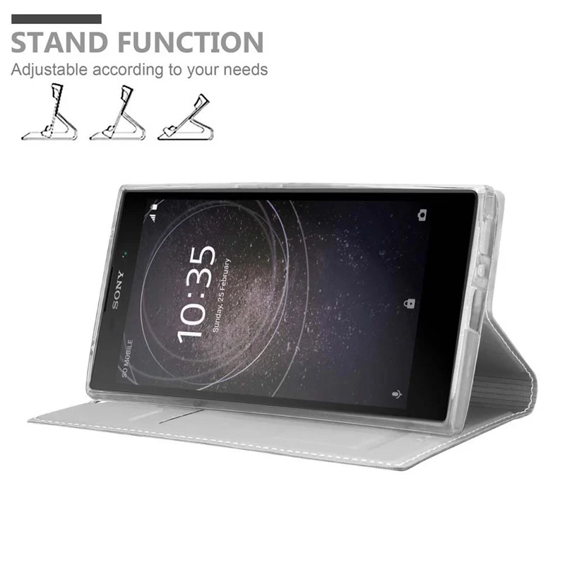 Cadorabo Hülle kompatibel mit Sony Xperia L2 Schutzhülle mit Magnetverschluss, Standfunktion und Kartenfach