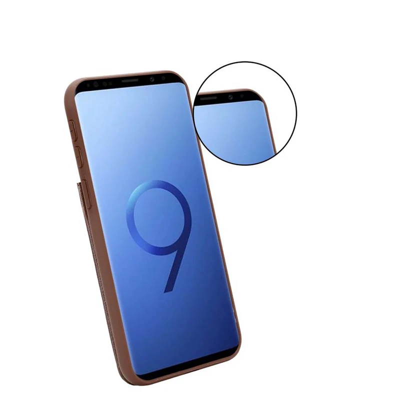 Cadorabo Hülle kompatibel mit Samsung Galaxy S9 Schutzhülle aus TPU Silikon und Kunstlederüberzug, mit Fach und herausziehbaren Karten-Steckplätzen
