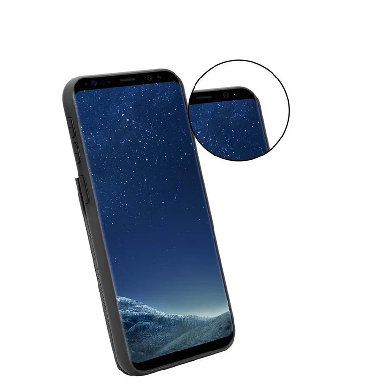 Cadorabo Hülle kompatibel mit Samsung Galaxy S8 Schutzhülle aus TPU Silikon und Kunstlederüberzug, mit Fach und herausziehbaren Karten-Steckplätzen