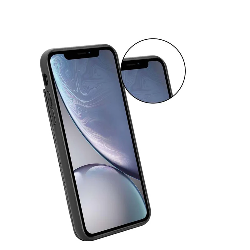 Cadorabo Hülle kompatibel mit Apple iPhone XR Schutzhülle aus TPU Silikon und Kunstlederüberzug, mit Fach und herausziehbaren Karten-Steckplätzen