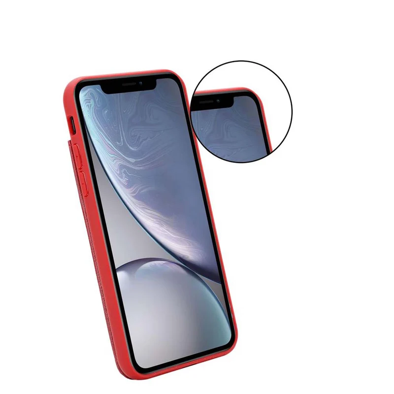 Cadorabo Hülle kompatibel mit Apple iPhone XR Schutzhülle aus TPU Silikon und Kunstlederüberzug, mit Fach und herausziehbaren Karten-Steckplätzen