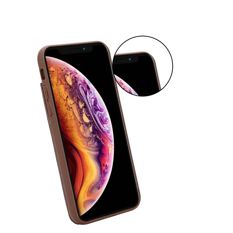 Cadorabo Hülle kompatibel mit Apple iPhone X / XS Schutzhülle aus TPU Silikon und Kunstlederüberzug, mit Fach und herausziehbaren Karten-Steckplätzen