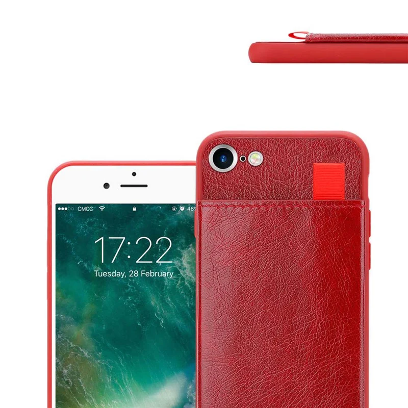 Cadorabo Hülle kompatibel mit Apple iPhone 7 / 7S / 8 / SE 2020 Schutzhülle aus TPU Silikon und Kunstlederüberzug, mit Fach und herausziehbaren Karten-Steckplätzen