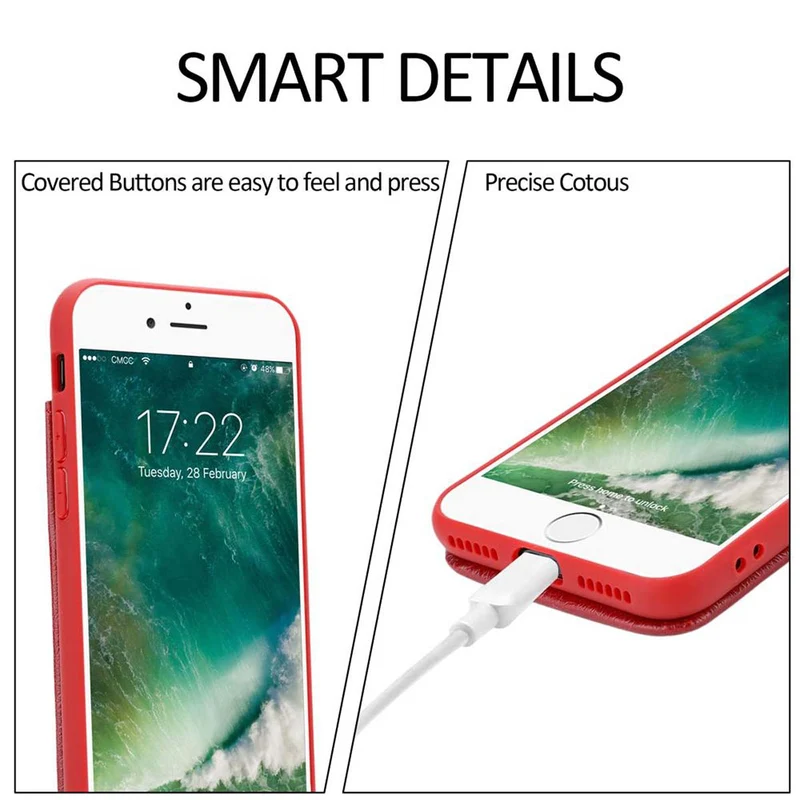 Cadorabo Hülle kompatibel mit Apple iPhone 7 / 7S / 8 / SE 2020 Schutzhülle aus TPU Silikon und Kunstlederüberzug, mit Fach und herausziehbaren Karten-Steckplätzen