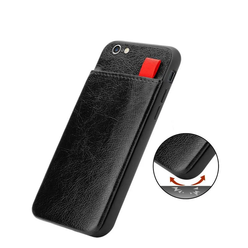 Cadorabo Hülle kompatibel mit Apple iPhone 6 PLUS / 6S PLUS Schutzhülle aus TPU Silikon und Kunstlederüberzug, mit Fach und herausziehbaren Karten-Steckplätzen