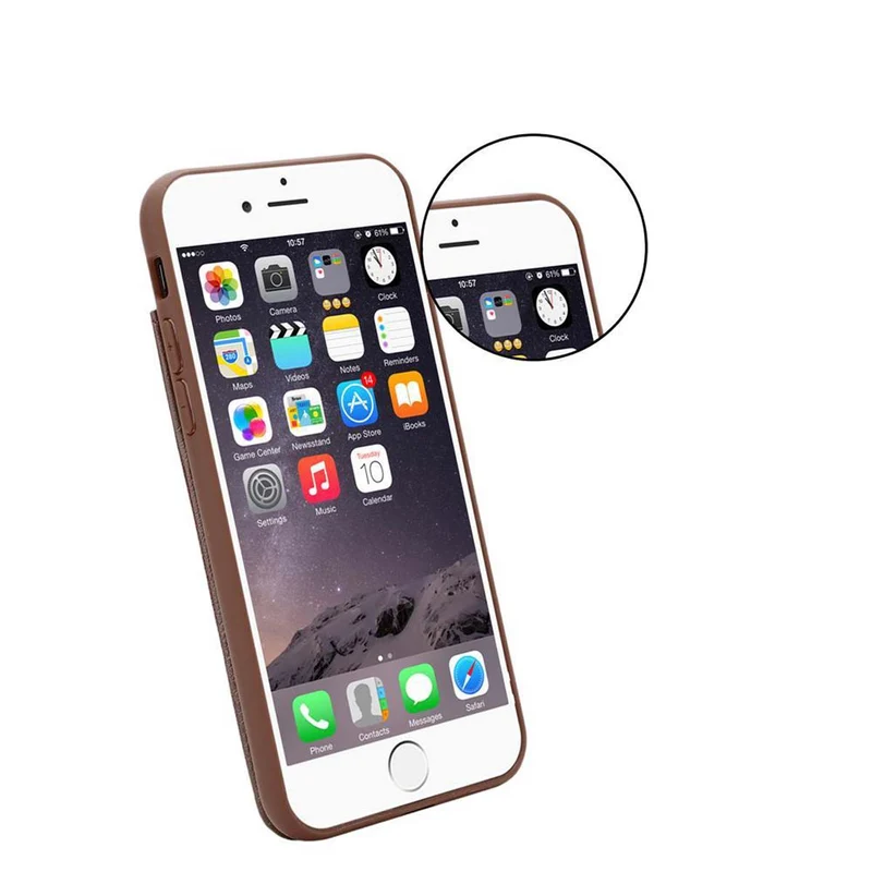 Cadorabo Hülle kompatibel mit Apple iPhone 6 / 6S Schutzhülle aus TPU Silikon und Kunstlederüberzug, mit Fach und herausziehbaren Karten-Steckplätzen