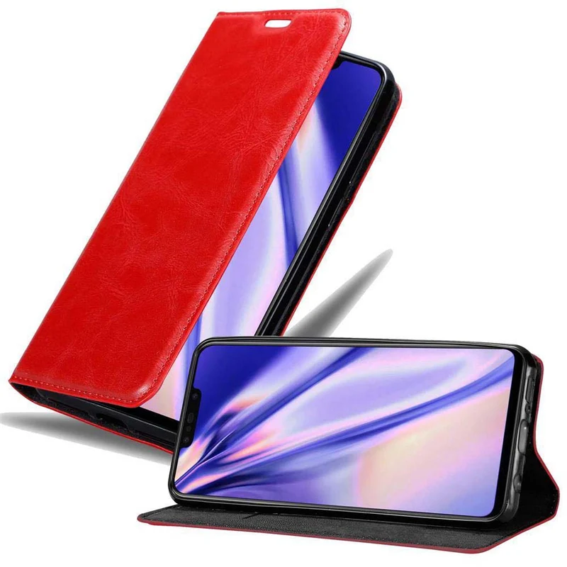 Cadorabo Hülle kompatibel mit Huawei P SMART PLUS 2019 Schutzhülle mit Magnetverschluss, Standfunktion und Kartenfach