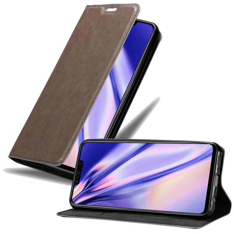 Cadorabo Hülle kompatibel mit Huawei P SMART PLUS 2019 Schutzhülle mit Magnetverschluss, Standfunktion und Kartenfach