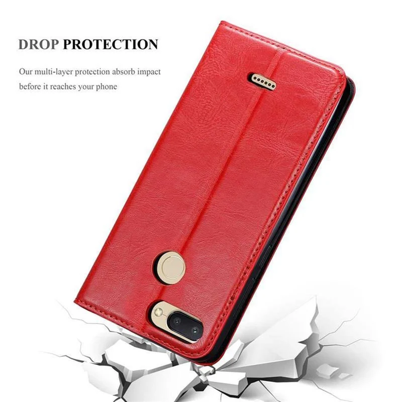 Cadorabo Hülle kompatibel mit Xiaomi RedMi 6 Schutzhülle mit Magnetverschluss, Standfunktion und Kartenfach