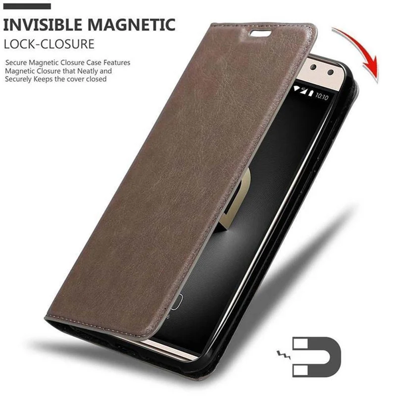 Cadorabo Hülle kompatibel mit Alcatel 5 Schutzhülle mit Magnetverschluss, Standfunktion und Kartenfach