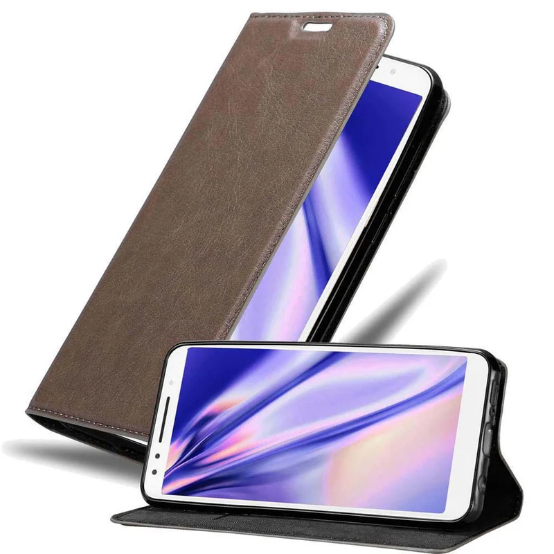 Cadorabo Hülle kompatibel mit Alcatel 3 2018 Schutzhülle mit Magnetverschluss, Standfunktion und Kartenfach
