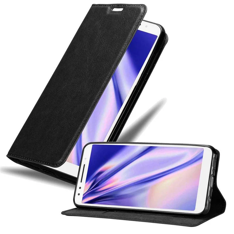 Cadorabo Hülle kompatibel mit Alcatel 3 2018 Schutzhülle mit Magnetverschluss, Standfunktion und Kartenfach