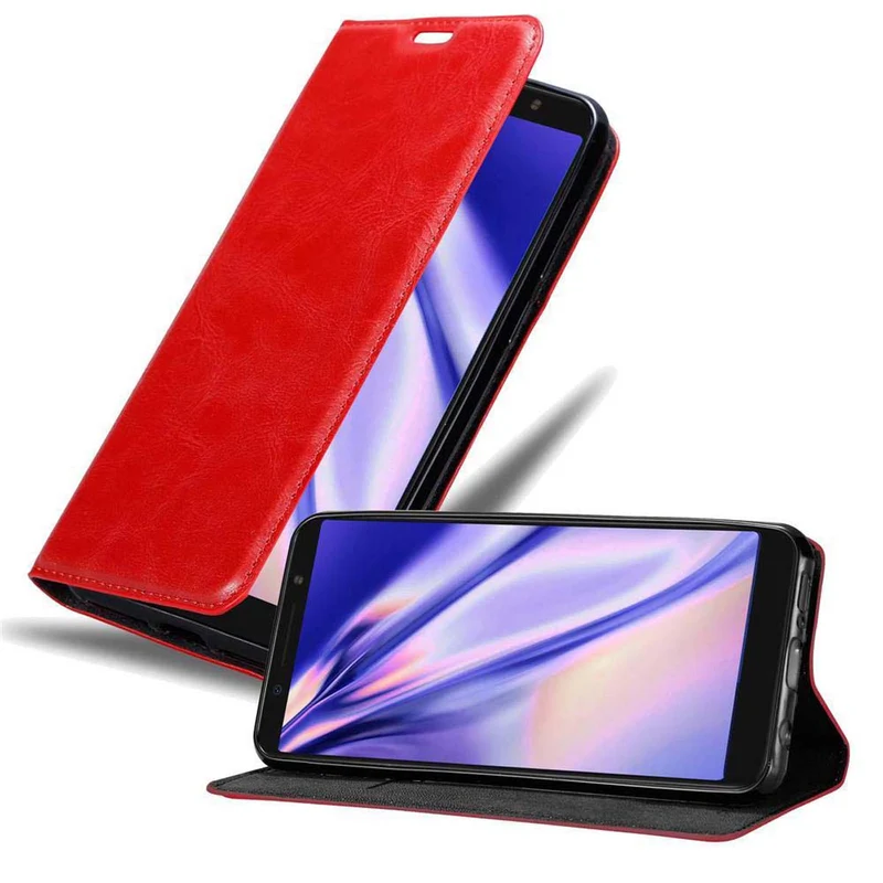 Cadorabo Hülle kompatibel mit Alcatel 3X 2018 Schutzhülle mit Magnetverschluss, Standfunktion und Kartenfach