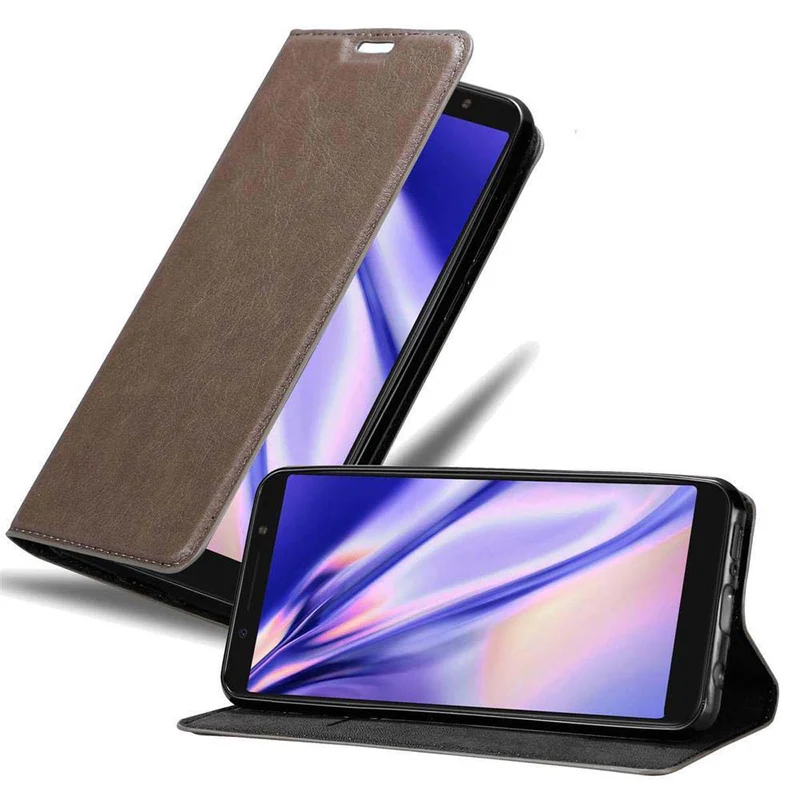 Cadorabo Hülle kompatibel mit Alcatel 3X 2018 Schutzhülle mit Magnetverschluss, Standfunktion und Kartenfach