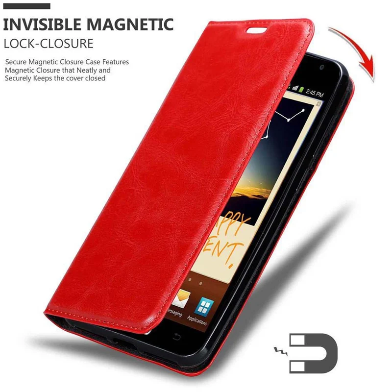 Cadorabo Hülle kompatibel mit Samsung Galaxy NOTE 1 Schutzhülle mit Magnetverschluss, Standfunktion und Kartenfach