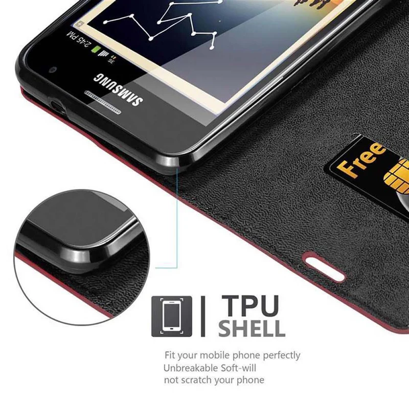 Cadorabo Hülle kompatibel mit Samsung Galaxy NOTE 1 Schutzhülle mit Magnetverschluss, Standfunktion und Kartenfach