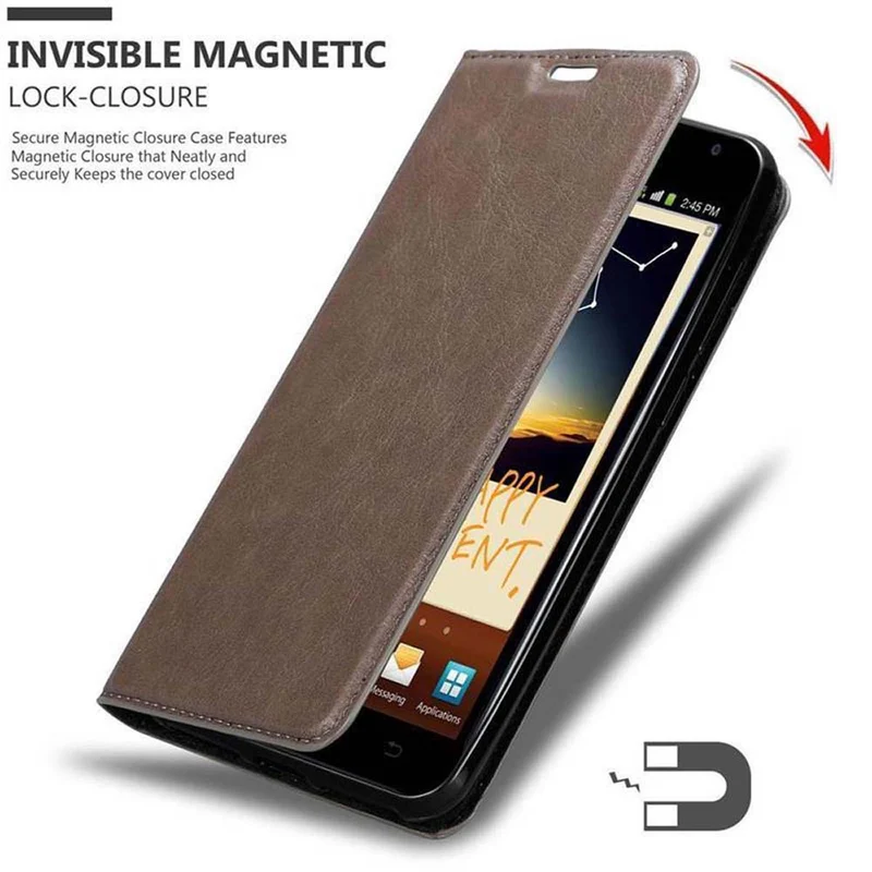 Cadorabo Hülle kompatibel mit Samsung Galaxy NOTE 1 Schutzhülle mit Magnetverschluss, Standfunktion und Kartenfach