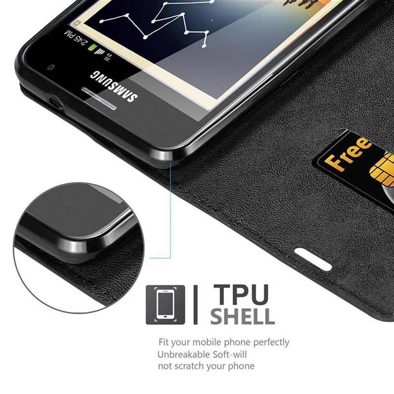 Cadorabo Hülle kompatibel mit Samsung Galaxy NOTE 1 Schutzhülle mit Magnetverschluss, Standfunktion und Kartenfach