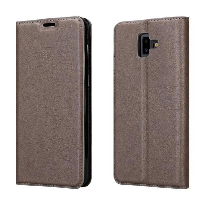 Cadorabo Hülle kompatibel mit Samsung Galaxy J6 PLUS Schutzhülle mit Magnetverschluss, Standfunktion und Kartenfach