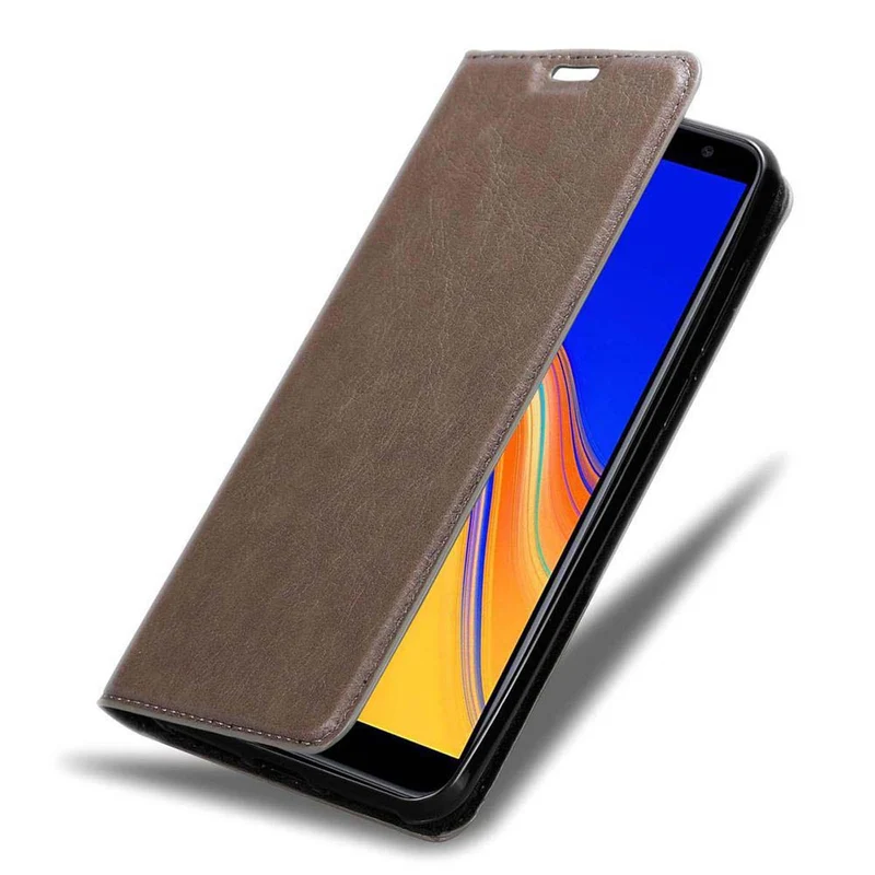 Cadorabo Hülle kompatibel mit Samsung Galaxy J6 PLUS Schutzhülle mit Magnetverschluss, Standfunktion und Kartenfach