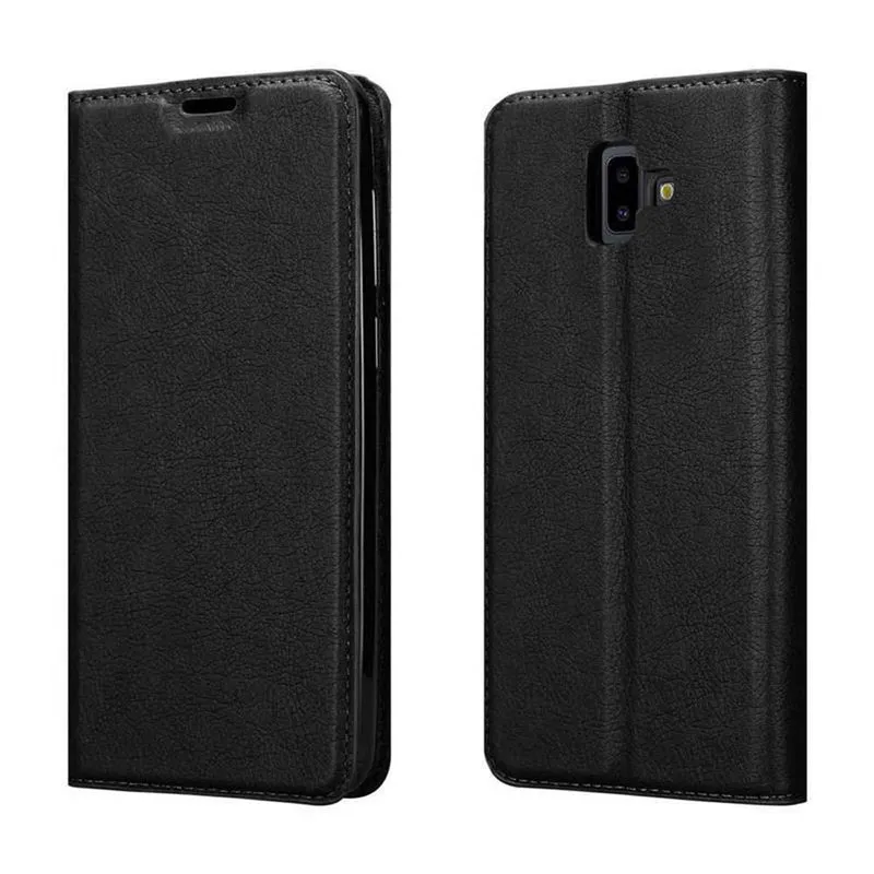 Cadorabo Hülle kompatibel mit Samsung Galaxy J6 PLUS Schutzhülle mit Magnetverschluss, Standfunktion und Kartenfach