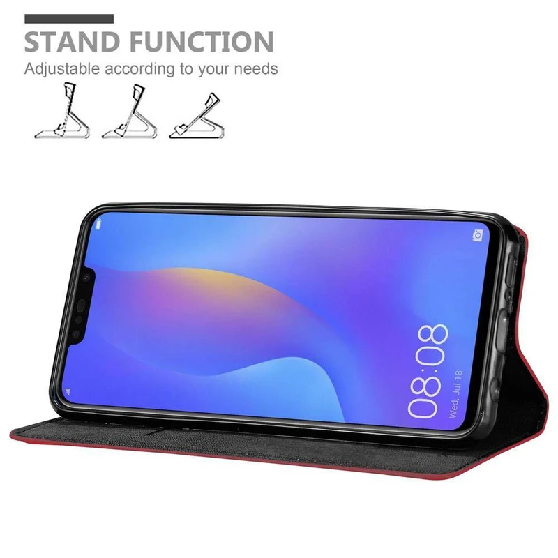 Cadorabo Hülle kompatibel mit Samsung Galaxy J4 PLUS / J4 PRIME / J4 CORE Schutzhülle mit Magnetverschluss, Standfunktion und Kartenfach