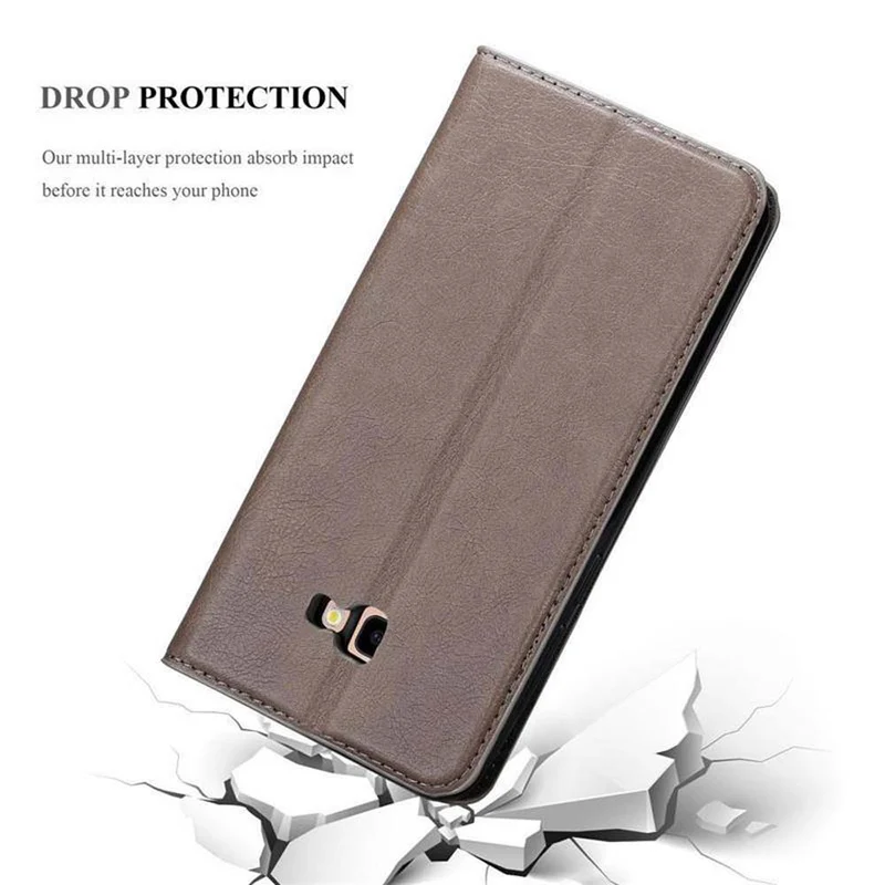 Cadorabo Hülle kompatibel mit Samsung Galaxy J4 PLUS / J4 PRIME / J4 CORE Schutzhülle mit Magnetverschluss, Standfunktion und Kartenfach